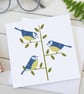 Garden Bird Blue Tit Greetings Card - Image 1