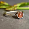 Sunstone Stacking Ring, Argentium (Sterling) Silver