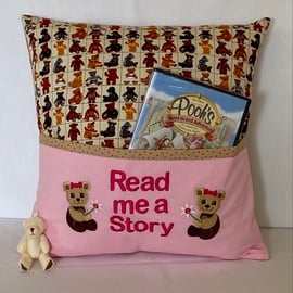 Teddy Bear ‘Read Me A Story’ Embroidered Reading Cushion