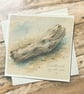 Weathered By The Sea Driftwood Card. Coastal Card