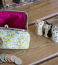 Coin purse made with Liberty Lawn in the print: 'Ffion', in blue or yellow - Image 9