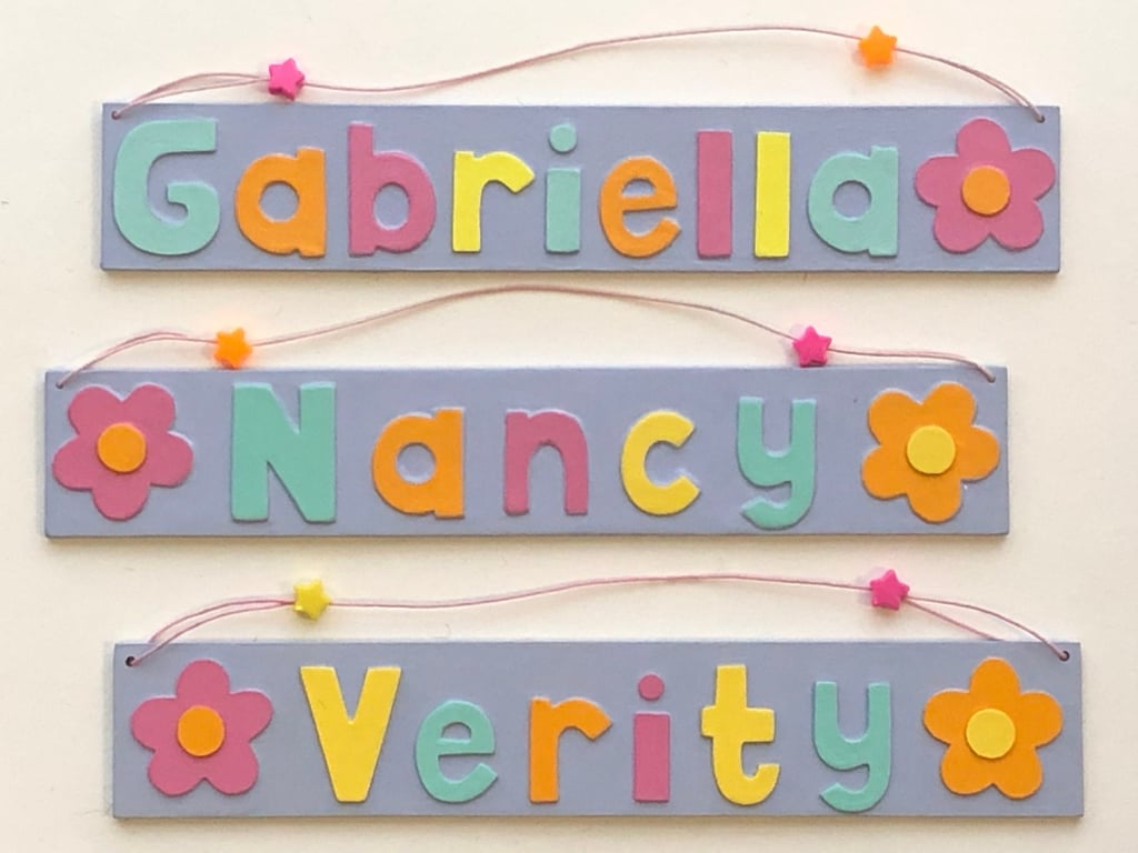 Any Name! Lilac Flower Name Plate