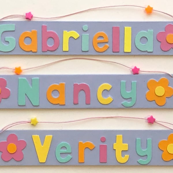 Any Name! Lilac Flower Name Plate