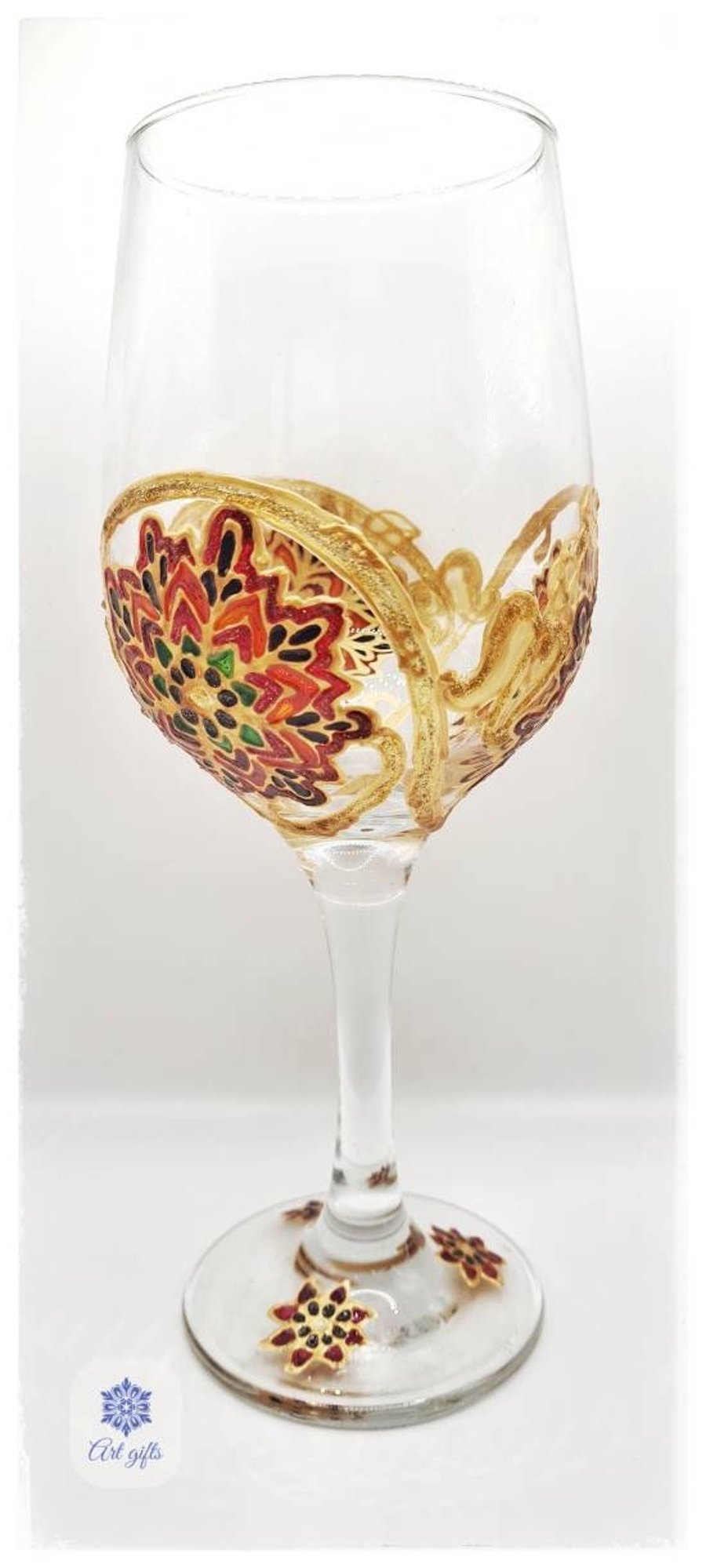 Large drink glass, hand decorated, ideal birthday, anniversary gift