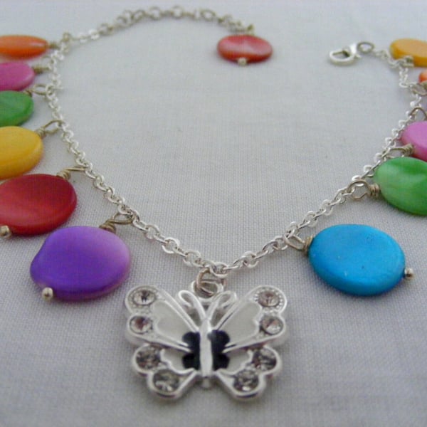 Multi-Colour Shell Charm Anklet