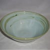  AGATE WARE BOWL, WHITE, GREEN AND BLUE EARTHENWARE DIAMETER 21 CMS