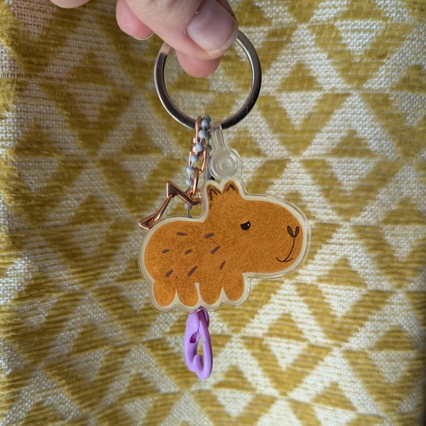 Mr Happy Capybara keyring 