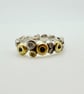 Gold, silver, diamonds and aquamarine ring. Handmade & hallmarked