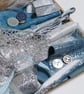 Blue Frost Slow Stitching kit - upcycled and zero waste textiles  - Image 3