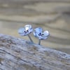 Sterling silver pretty flower post earrings 