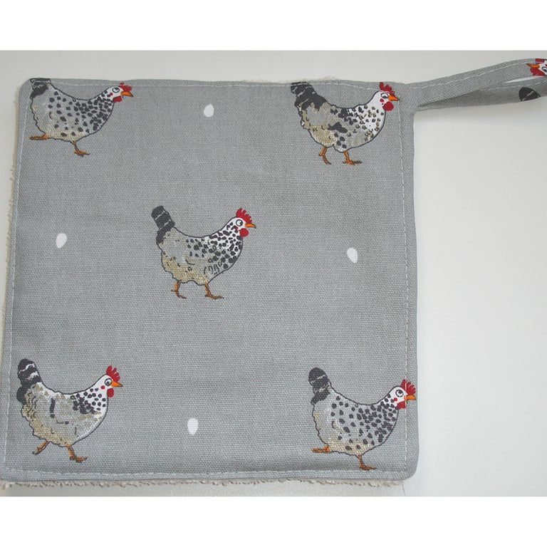 Sophie Allport Chickens Pot Holder Potholder Kitchen Grab Mat Pad Rooster