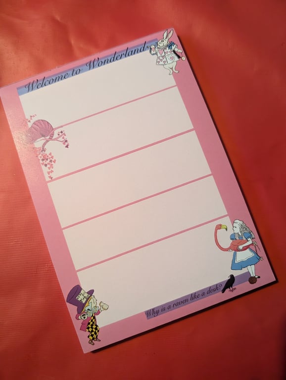 Alice in Wonderland Notepad, imperfectly perfect