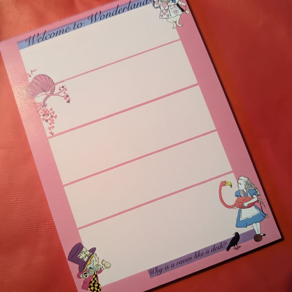 Alice in Wonderland Notepad, imperfectly perfect