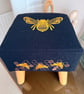 The Harris Tweed Bee Embroidered Foot Stool - Image 2