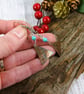 Earrings, Christmas Tree Copper & Turquoise Droppers - Hypoallergenic Ear Wires - Image 4