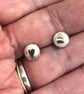 Soul Pebble Studs, gold heart studs, pebble studs, round gold heart studs.  - Image 7