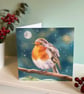 Robin art card - classic, vintage style card, robin Christmas card  - Image 4