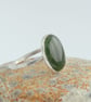 Canadian green jade and sterling silver ring
