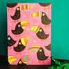 Happy Toucans card with bright colours by Jo Brown