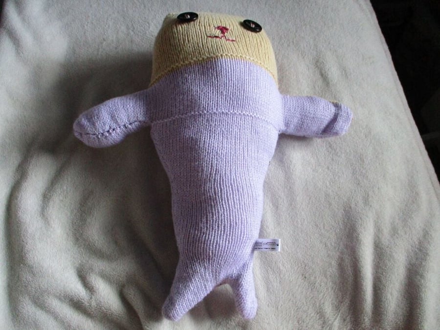 Cream Headed Lilac Hairless Giant Mermaid with Black Eyes Knitted By KM
