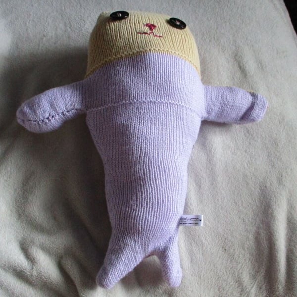 Cream Headed Lilac Hairless Giant Mermaid with Black Eyes Knitted By KM