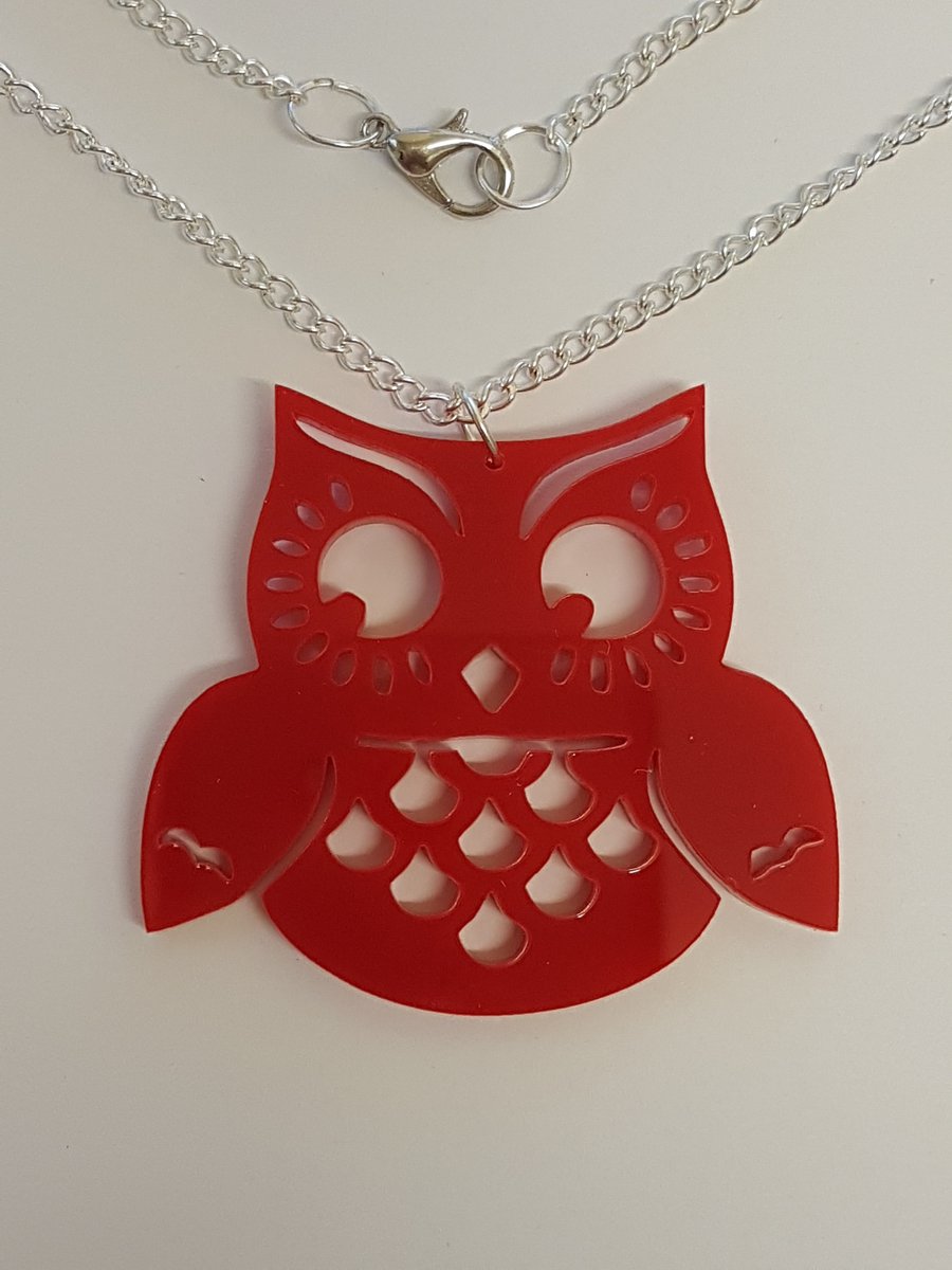 Wise Old Owl Necklace - Acrylic