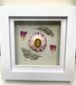 Pressed Rose Petals, Dried Strawflower, Framed Art, Mother’s Day, birthday gift