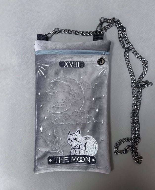 Embroidered Tarot inspired - The Moon  - Velour