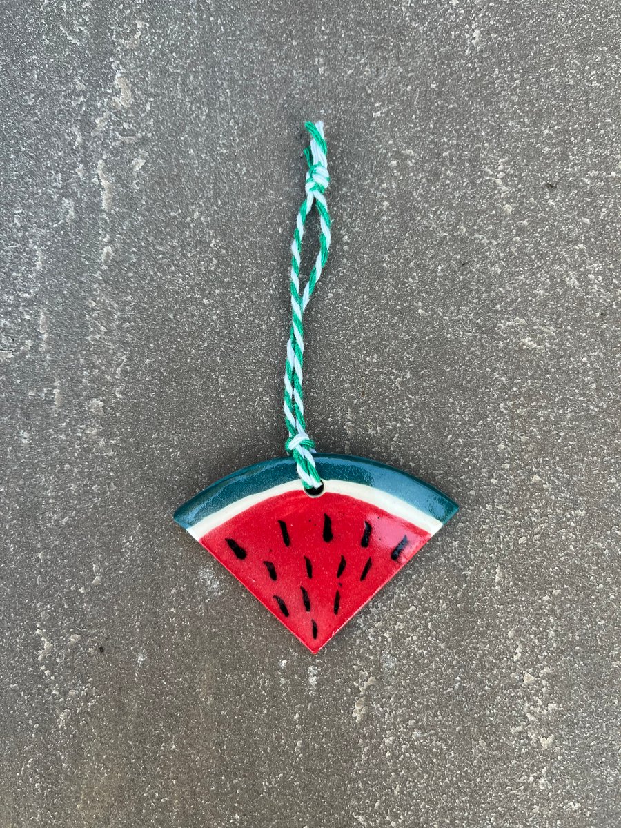 Christmas tree decoration - Handmade watermelon, fundraiser 