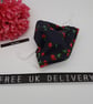 Face mask, small, 3 layer,  adjustable,  washable in navy cherry - Image 1