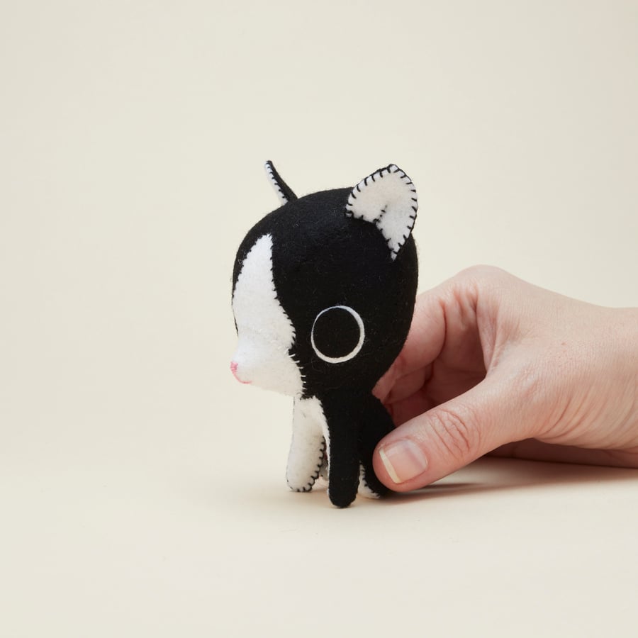 Black and white tuxedo cat ornament - cat lover gift