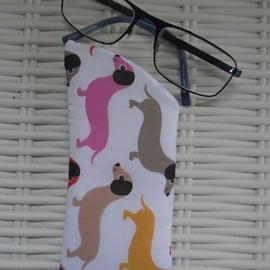 Cute Sausage Dog Glasses Case Lined & Padded Each One Unique.