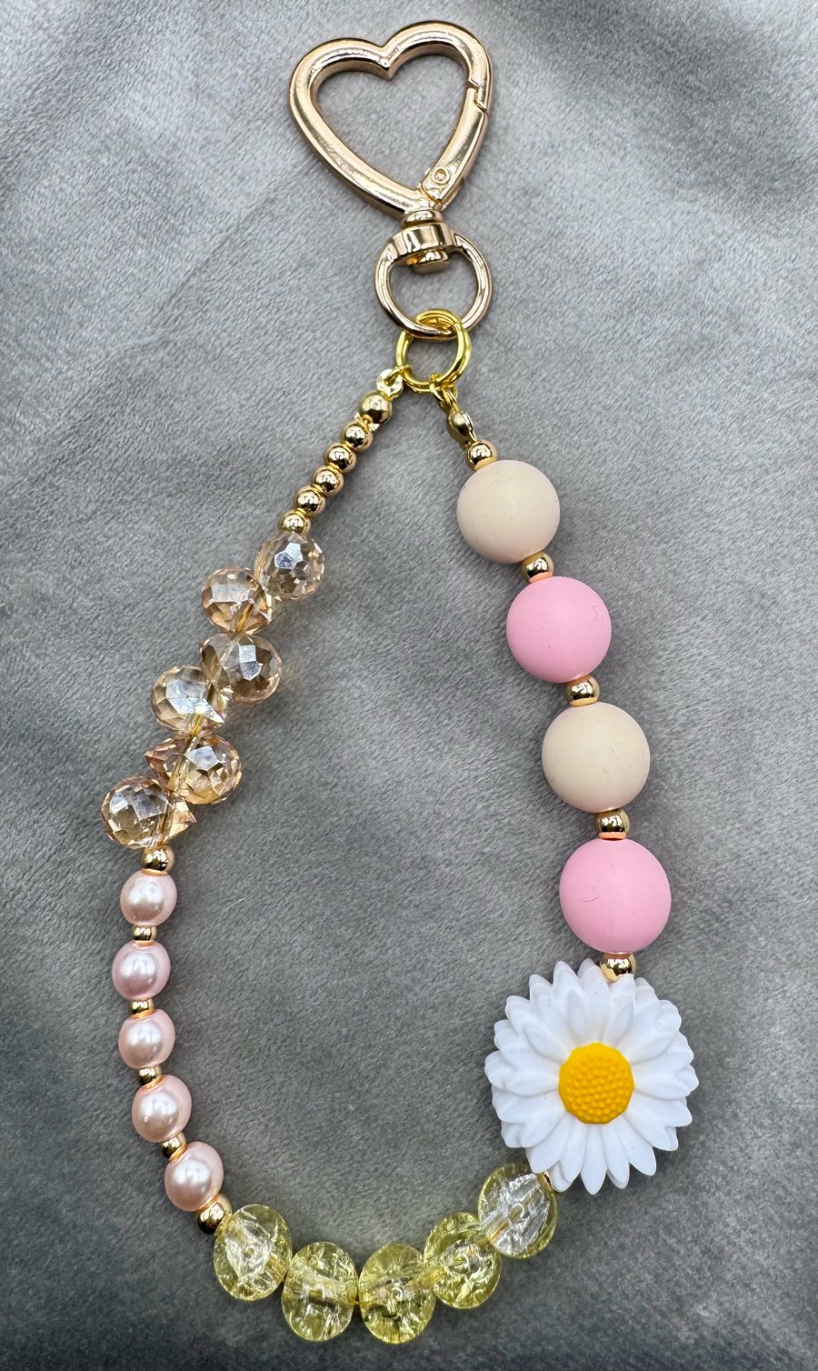 Bag Charm - spring yellow and pink 