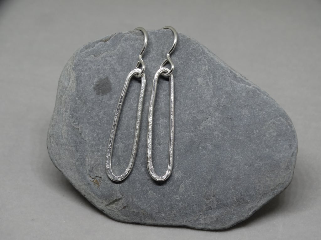Silver drop earrings - lightweight dangly earrings - recycled sterling silver