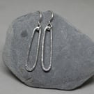 Silver drop earrings - lightweight long dangly earrings - recycled silver