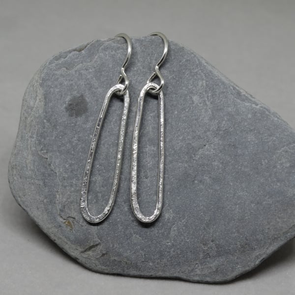 Silver drop earrings - lightweight dangly earrings - recycled sterling silver