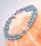 2 Strand Bracelet with a Silver Crystal Centre, Gift for Her, Colour Choice  - Image 3