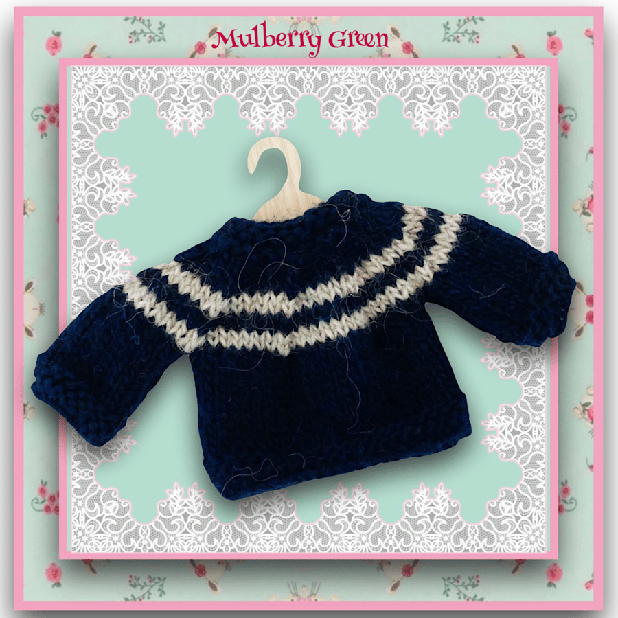 Navy and Grey Striped Jumper