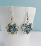 Iridescent Star Flower Beaded Earrings - Image 4