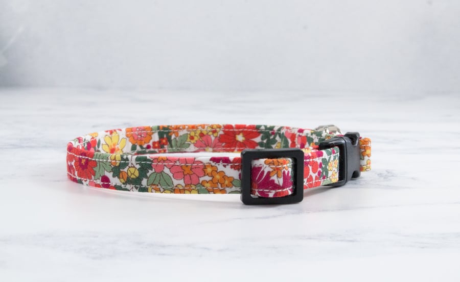 Breakaway Cat Collar, Collar Bell, Cat Collar with Safety Clasp, Cotton Collar