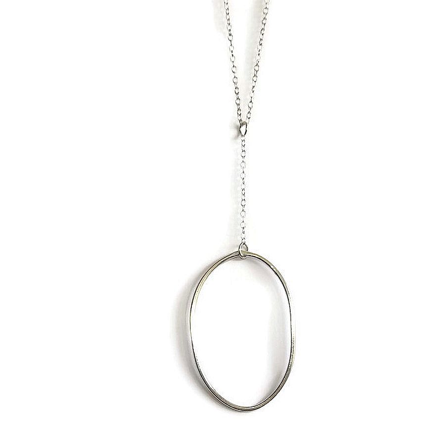 sterling silver oval handmade pendant