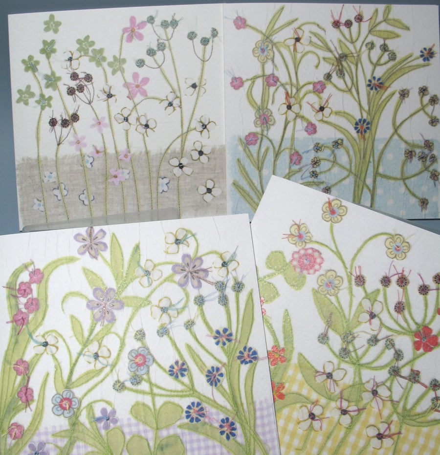4 Flower Garden cards for any occasion