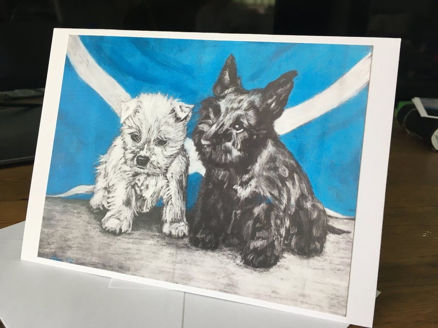 Scottish Puppies Greeting Card
