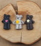 Tiny bear, miniature felt teddy  - Image 1
