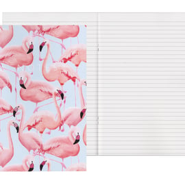 Lined Pages A5 Notebook - Flamingos