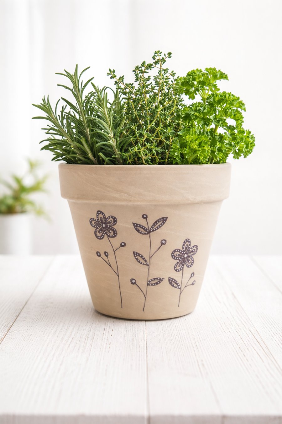 Ceramic herb pot