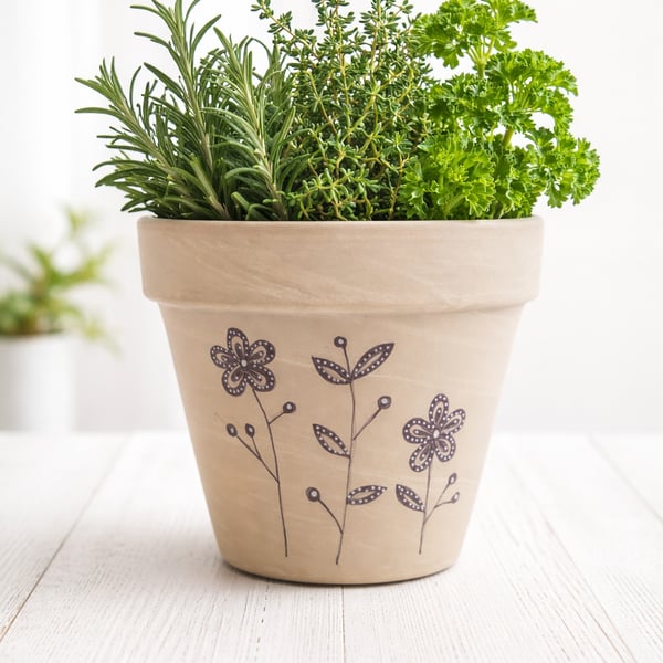 Ceramic herb pot