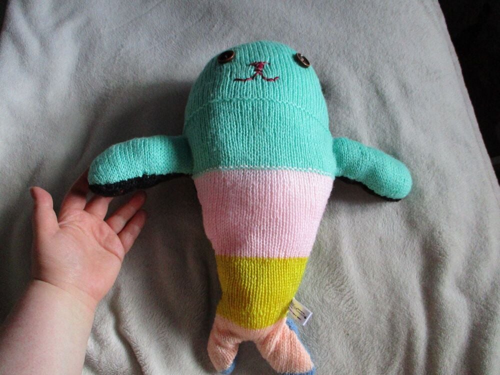 Mint Pink Blue Yellow Peach Black Green Hairless Giant Mermaid Knitted By KM