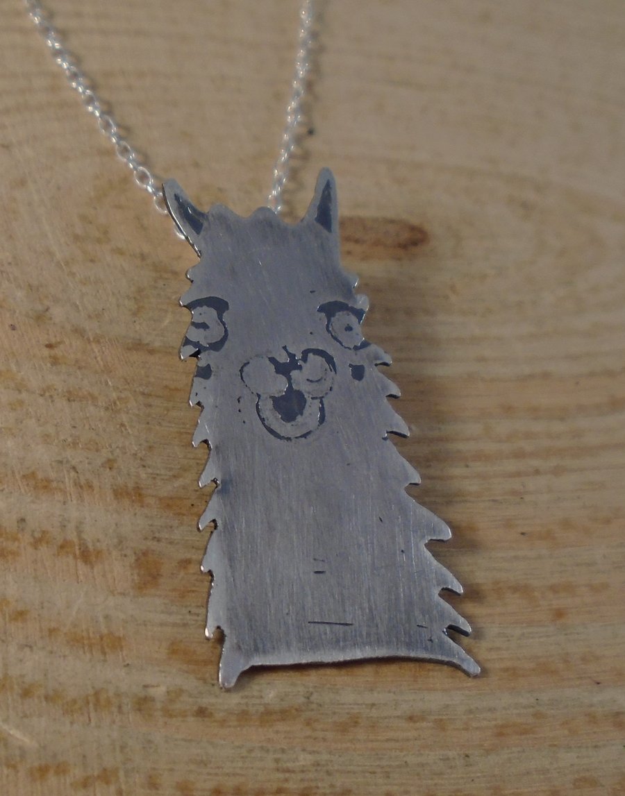 Sterling Silver Llama Head Necklace