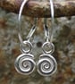 silver spiral earrings, ammonite dangles - Image 3